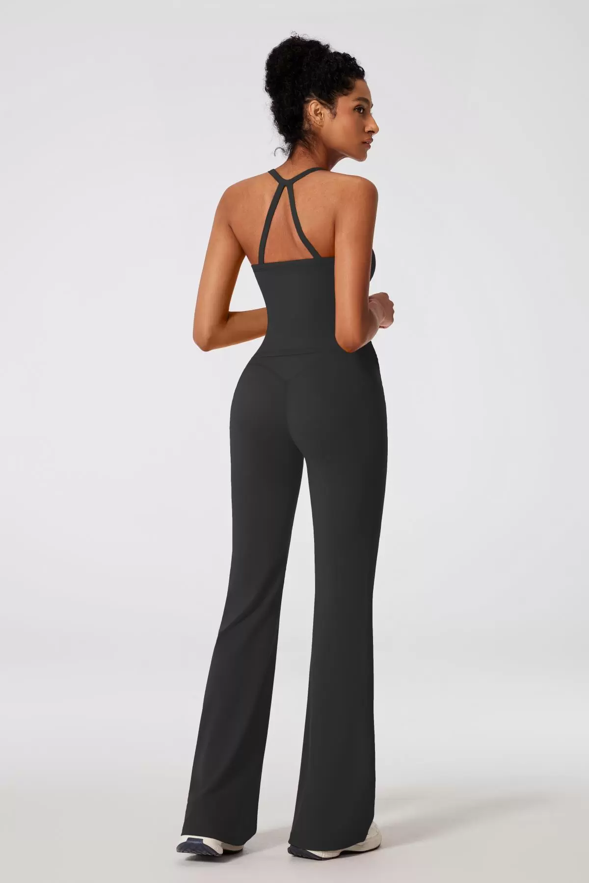 RXRXCOCO Cross Back Workout Sets for Women 2 Piece Padded Tank Tops Flare Leggings Gym Outfits with Pockets